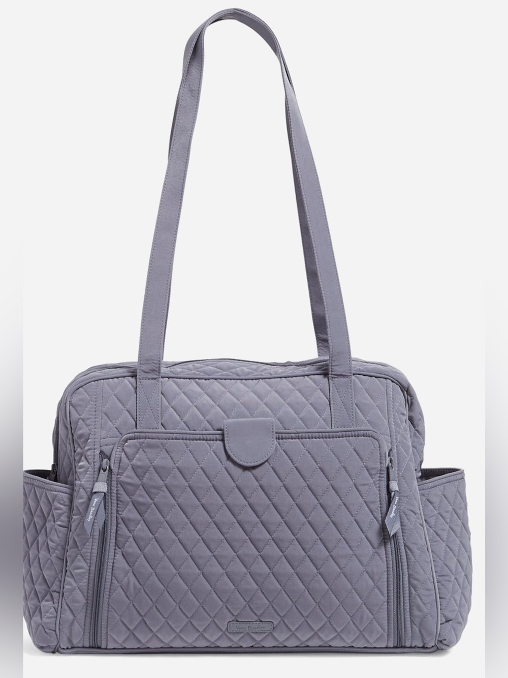Vera Bradley Stroll Around Shoulder Baby Diaper Bag Microfiber Carbon Grey